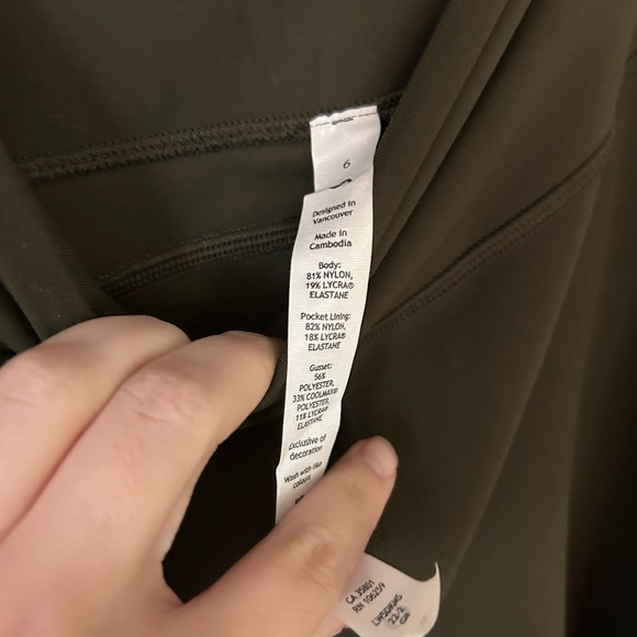 lululemon Groove Super High Rise Flared Legging Pant Short 28” Dark Olive Green - Picture 7 of 7